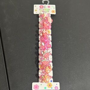 Flower power set of ten ponytail beaded hair ties